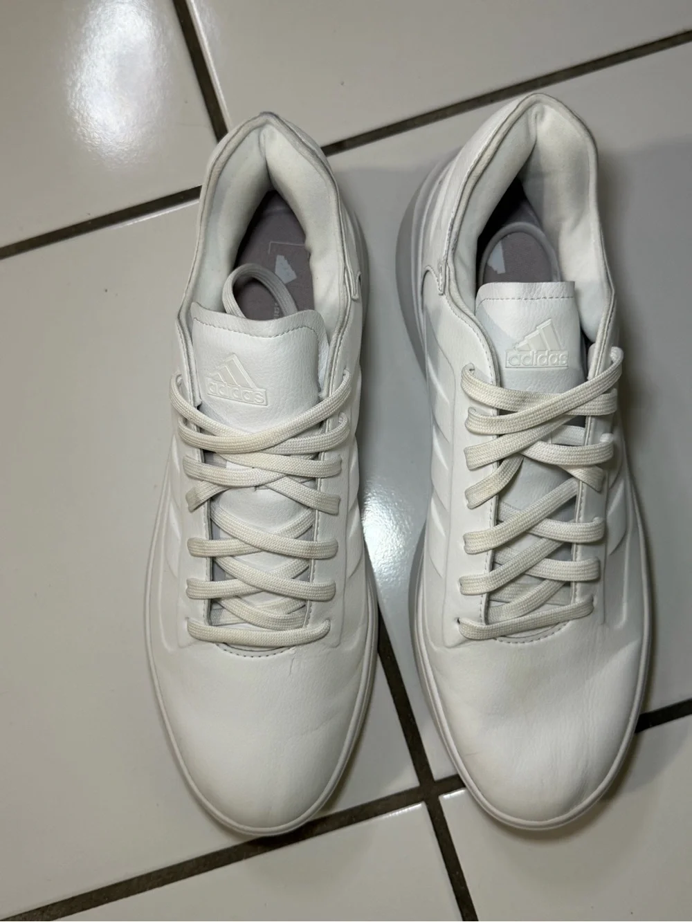adidas White Low-Top Leather Sneakers